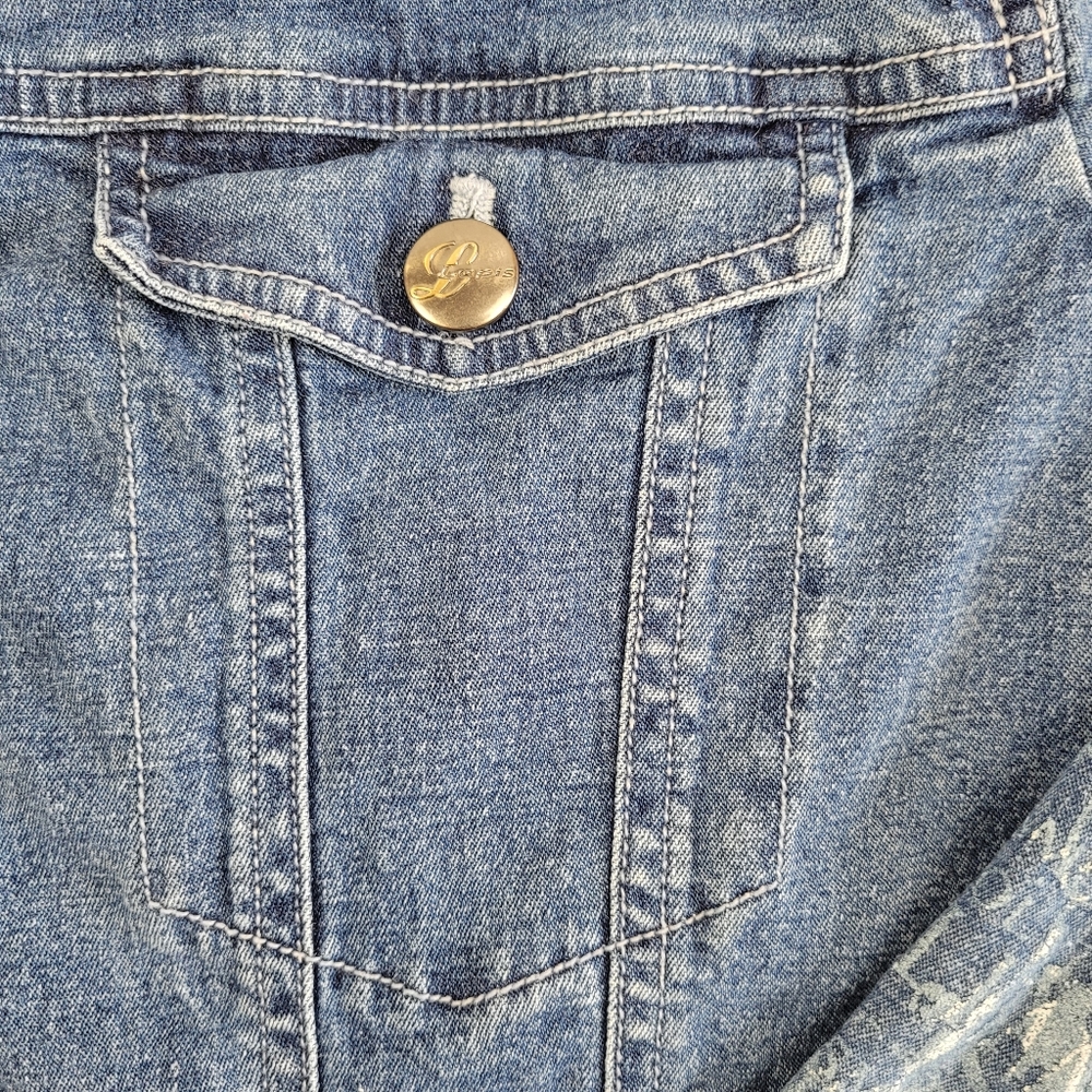 Lapis Cosmopolitan Button Down Jean Jacket With C… - image 5